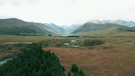 Cass-River-Neuseeland-Berglandschaft-Und-Flussdrohnenaufnahme