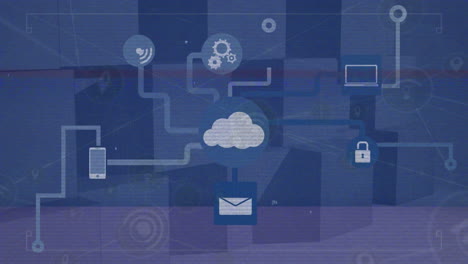 animación de iconos de medios sobre formas