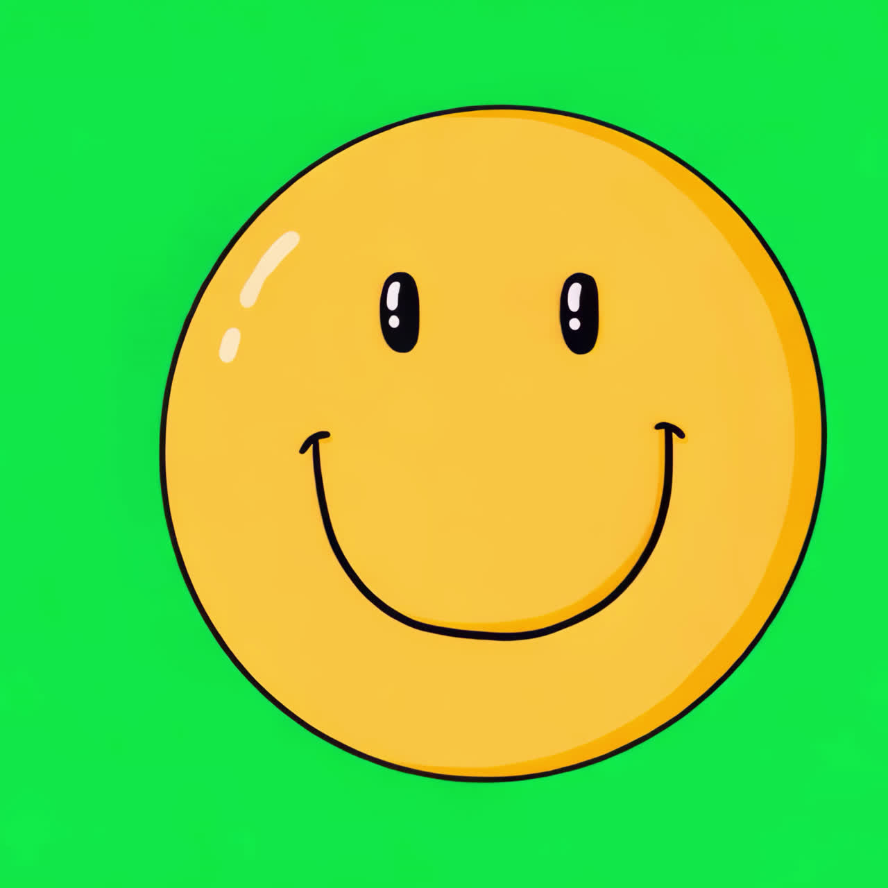 Bright cheerful smiley face animation isolated asset, transparent 4K video, alpha channel, ProRes