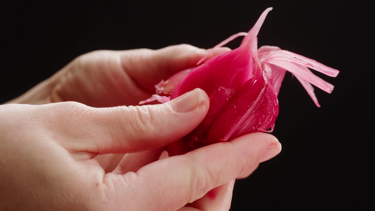 ajo entero fermentado, verduras encurtidas fermentadas. imágenes de alta calidad en 4k