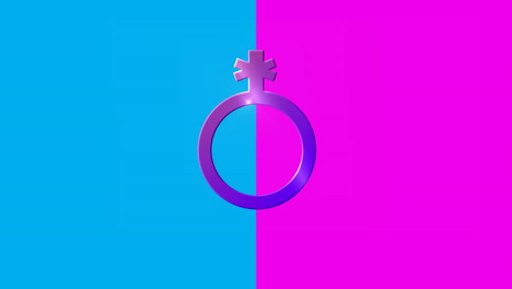 non binary gender symbol on pink and blue background