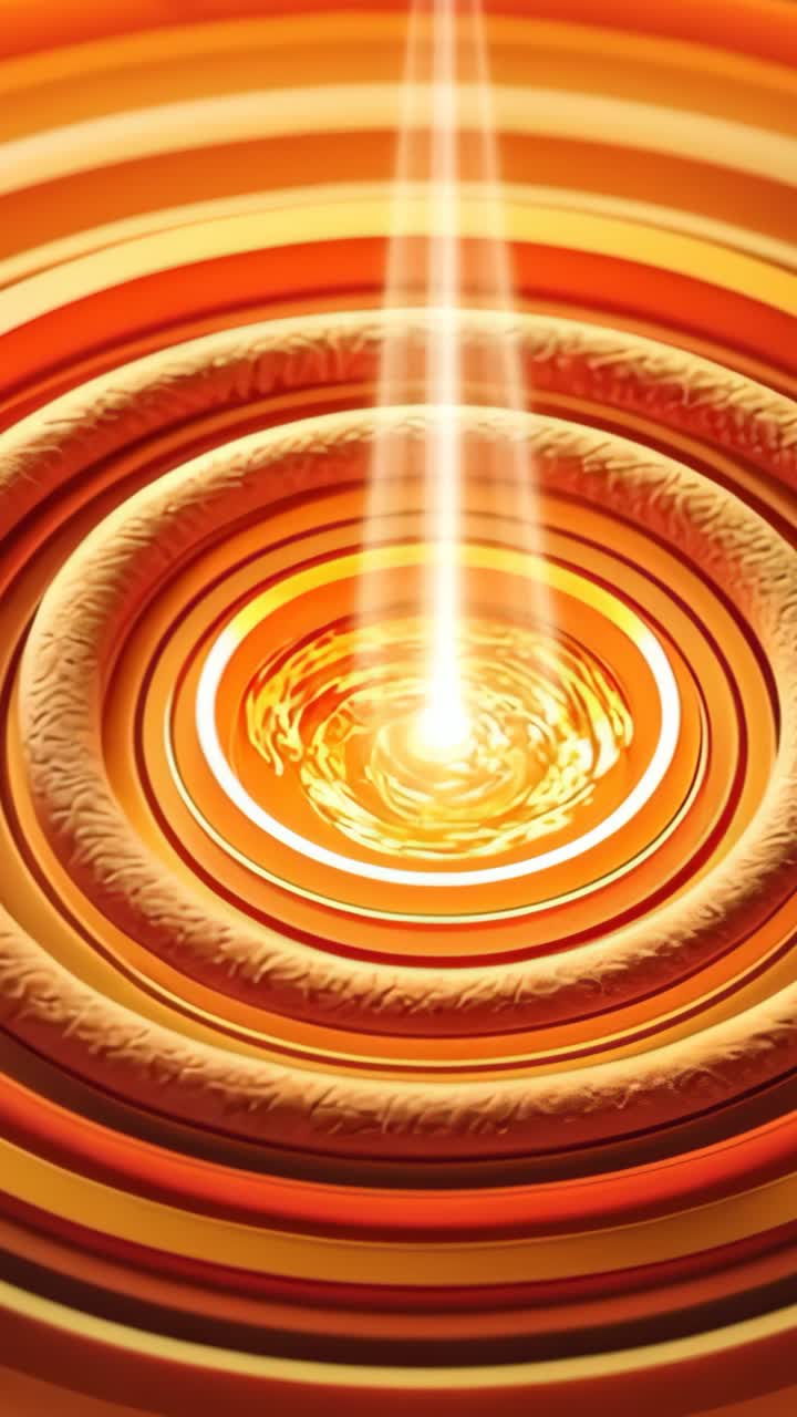 Vertical video: Beam descending into rings and fueling core with arcs in digital void