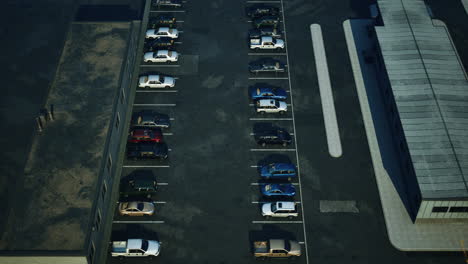 aerial view of an empty parking lot