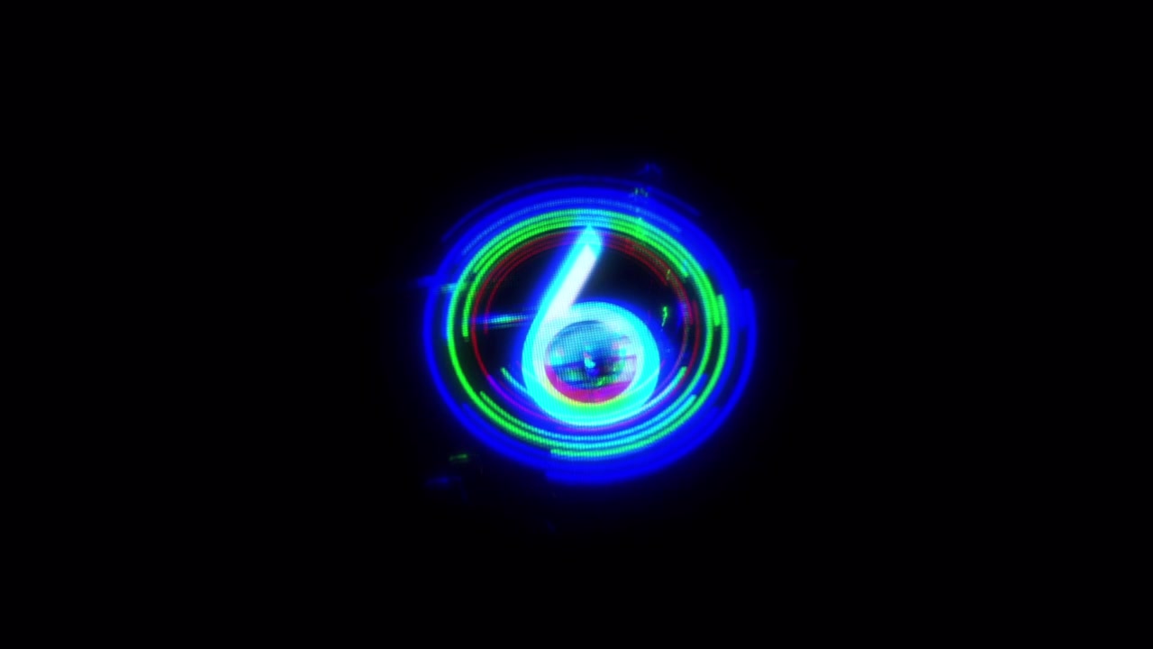 Digital Countdown Timer with Glitch Effect