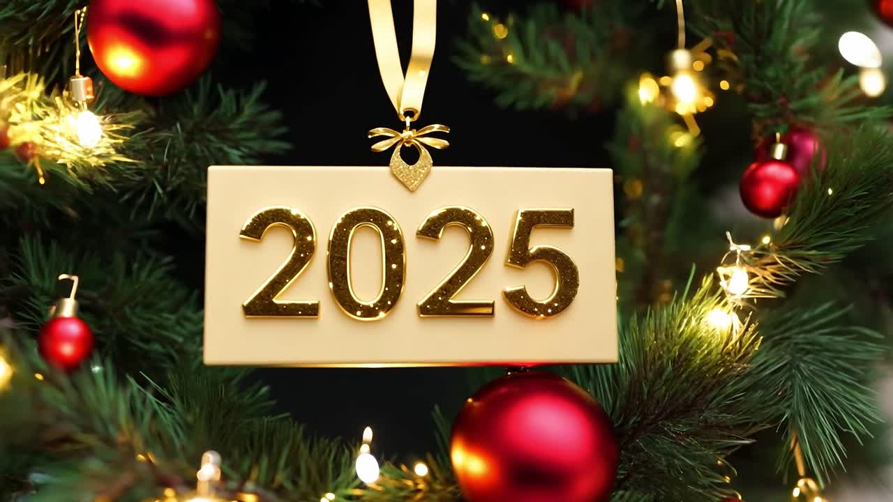 Christmas tree with 2025 ornament