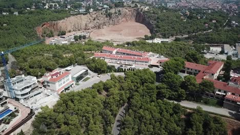 drone footage getting close to a building