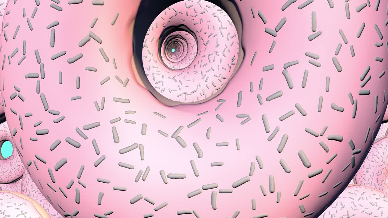 추상적인 다채로운 애니메이션, 밝은 도의 배경, 3d 렌더링