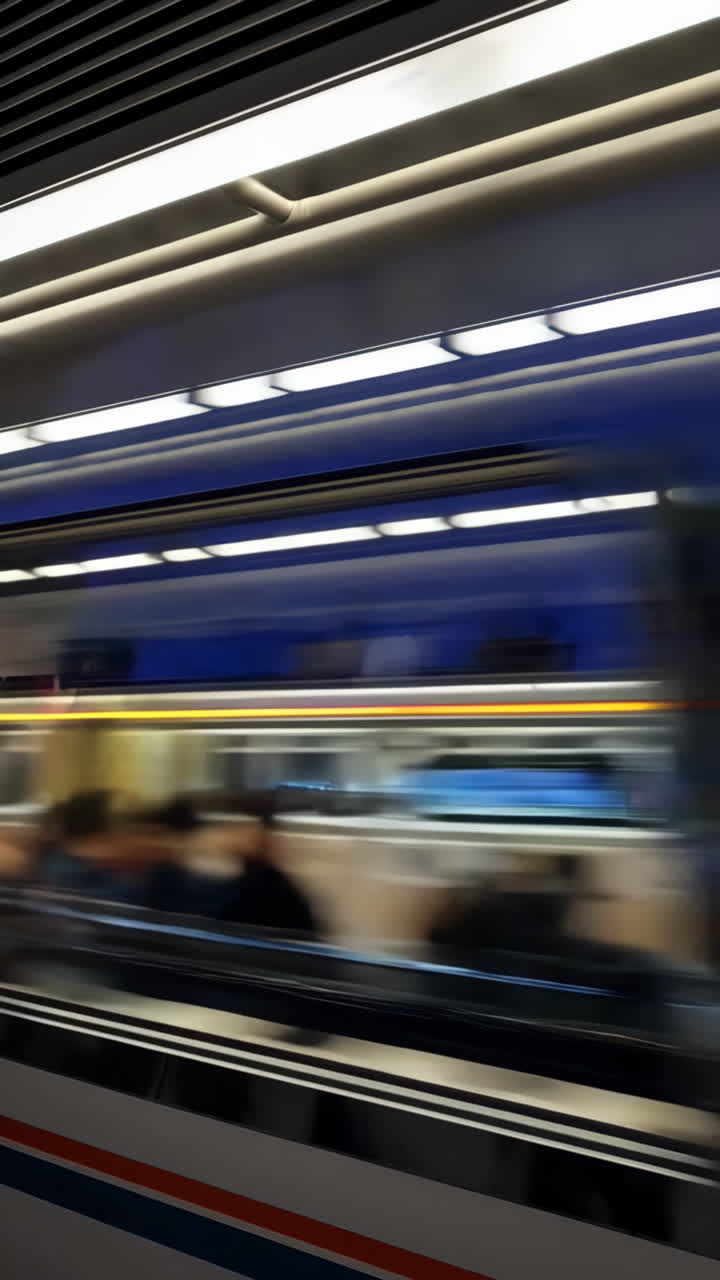 Subway Train Interior in Motion