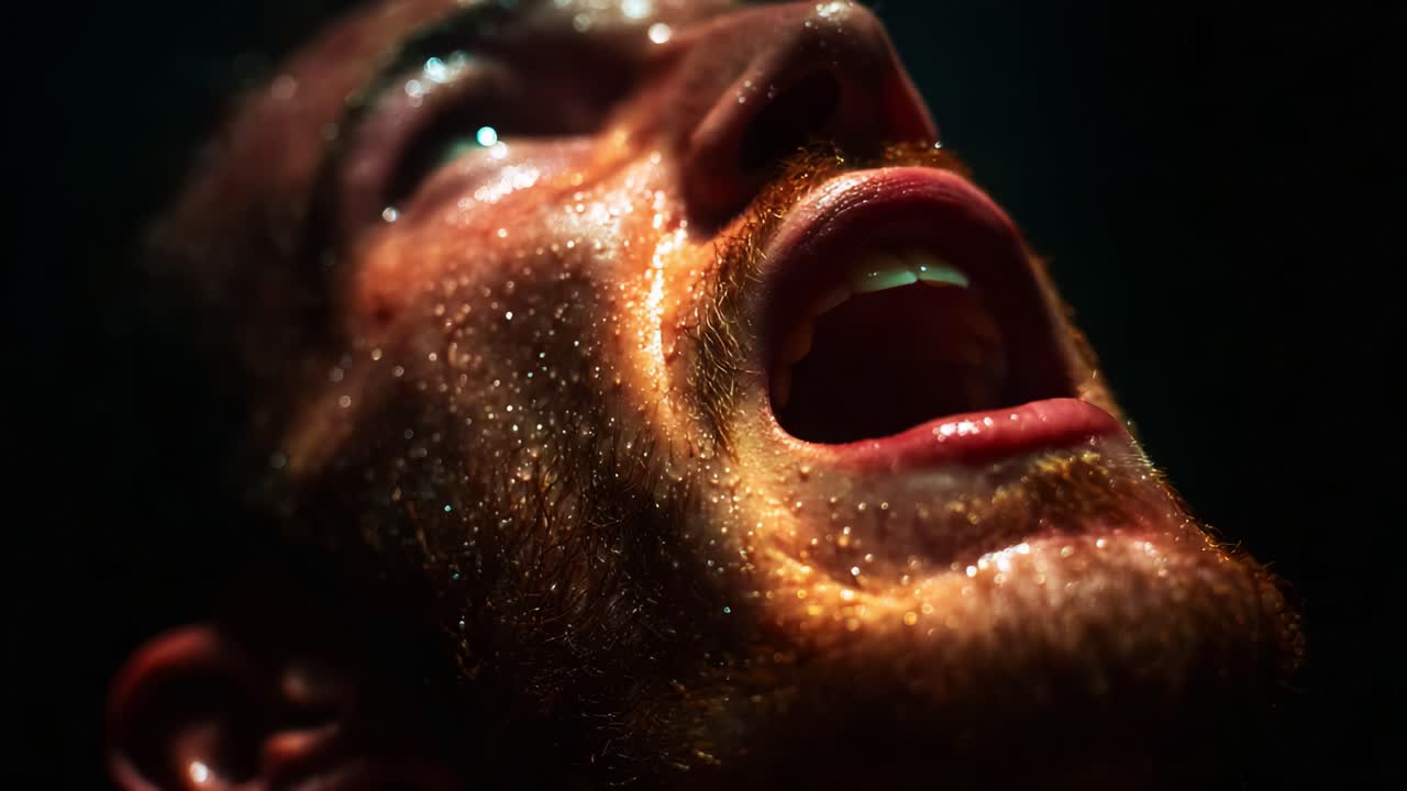 An Intense Expression of Emotion: Capturing the Raw Power of Vulnerability in a Moment of Catharsis Through Sweat and Shout, Revealing Inner Turmoil and Strength