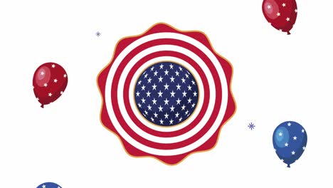 usa celebration with balloons helium and lace flag