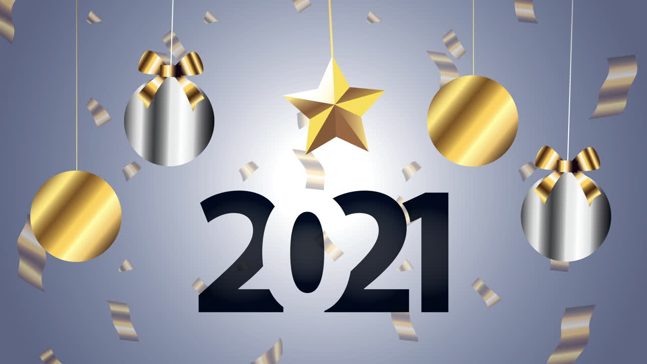 diseño gráfico de celebración del año nuevo 2021