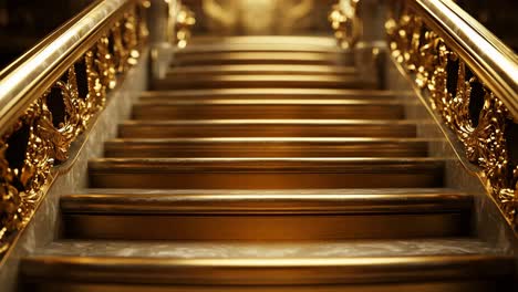 golden staircase in a luxurious interior