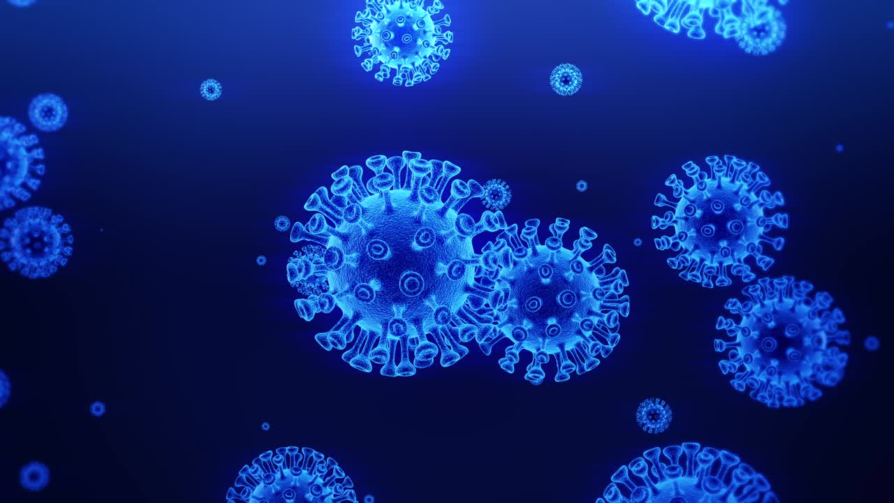 코로나19 3d 배경 루프의 애니메이션