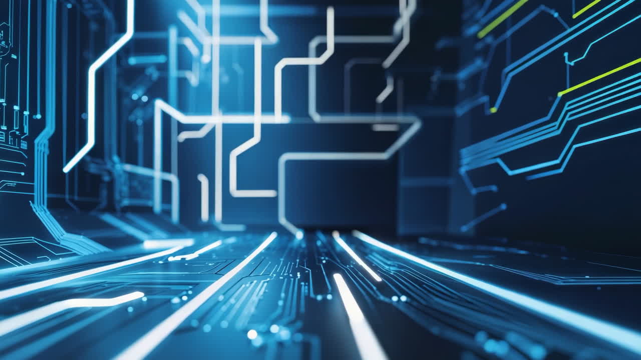 Abstract Digital Circuit Board Network Background