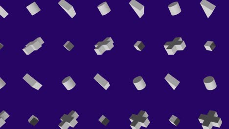 animation of yellow shapes in purple background