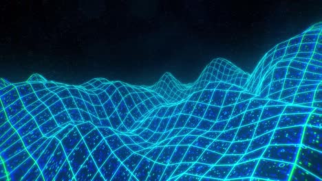 paisaje terreno sobrevuelo binario retro videojuego 3d vector arcade wireframe 4k