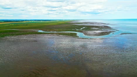 cracked mud flats in a salt marsh