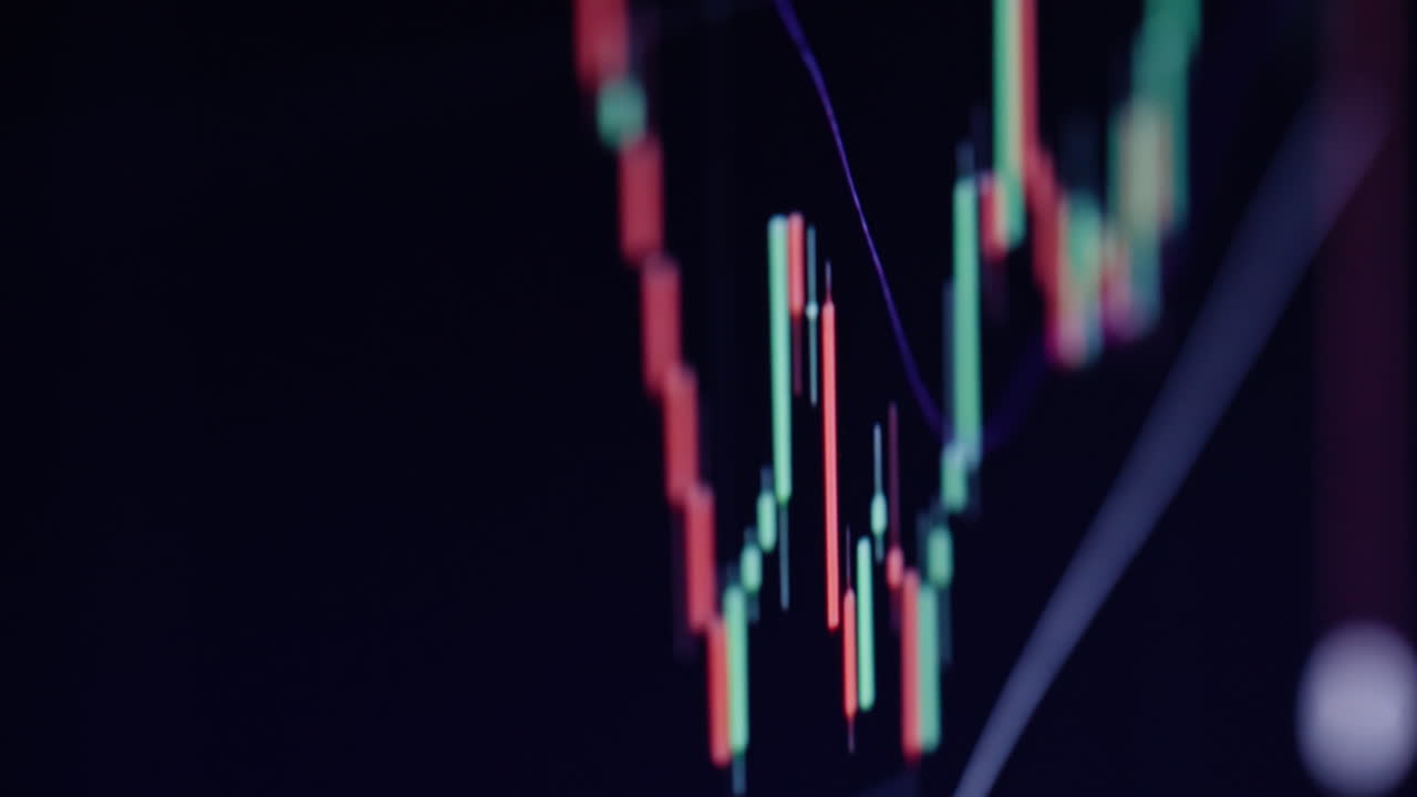 Cryptocurrency trading chart screen closeup. Online graph and financial analyze
