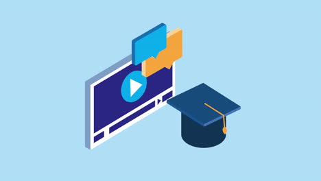 education online technology with media player template