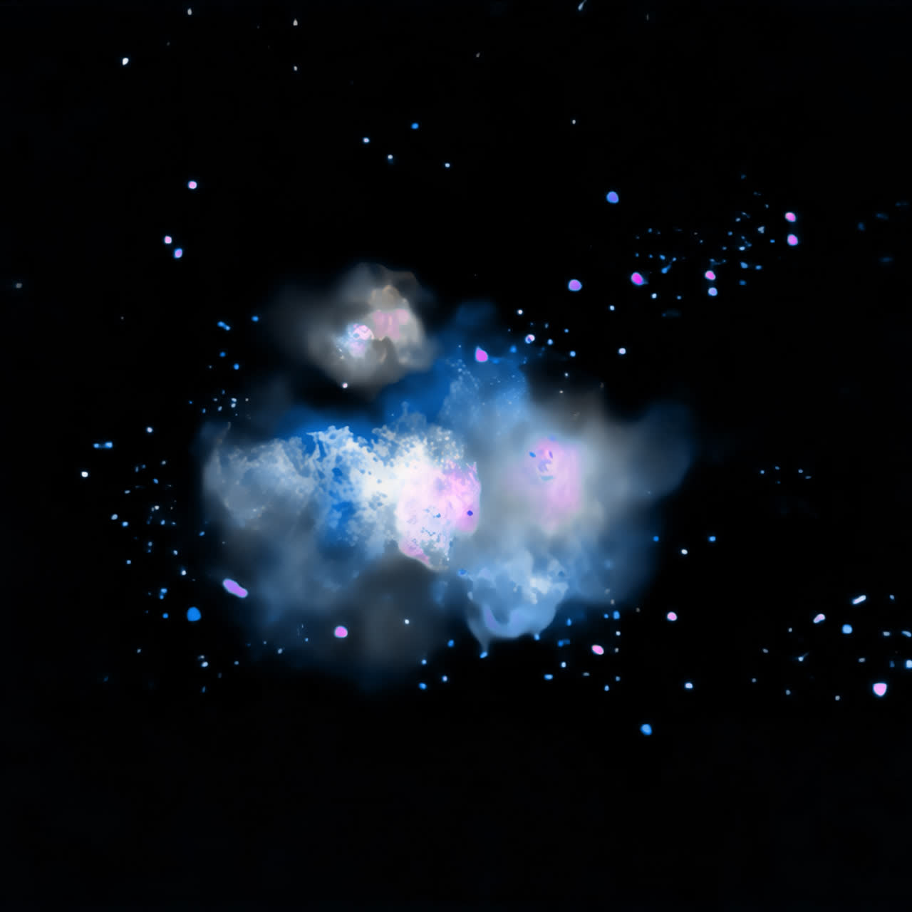 Abstract cosmic explosion animation isolated asset, transparent 4K video, alpha channel, ProRes 4444