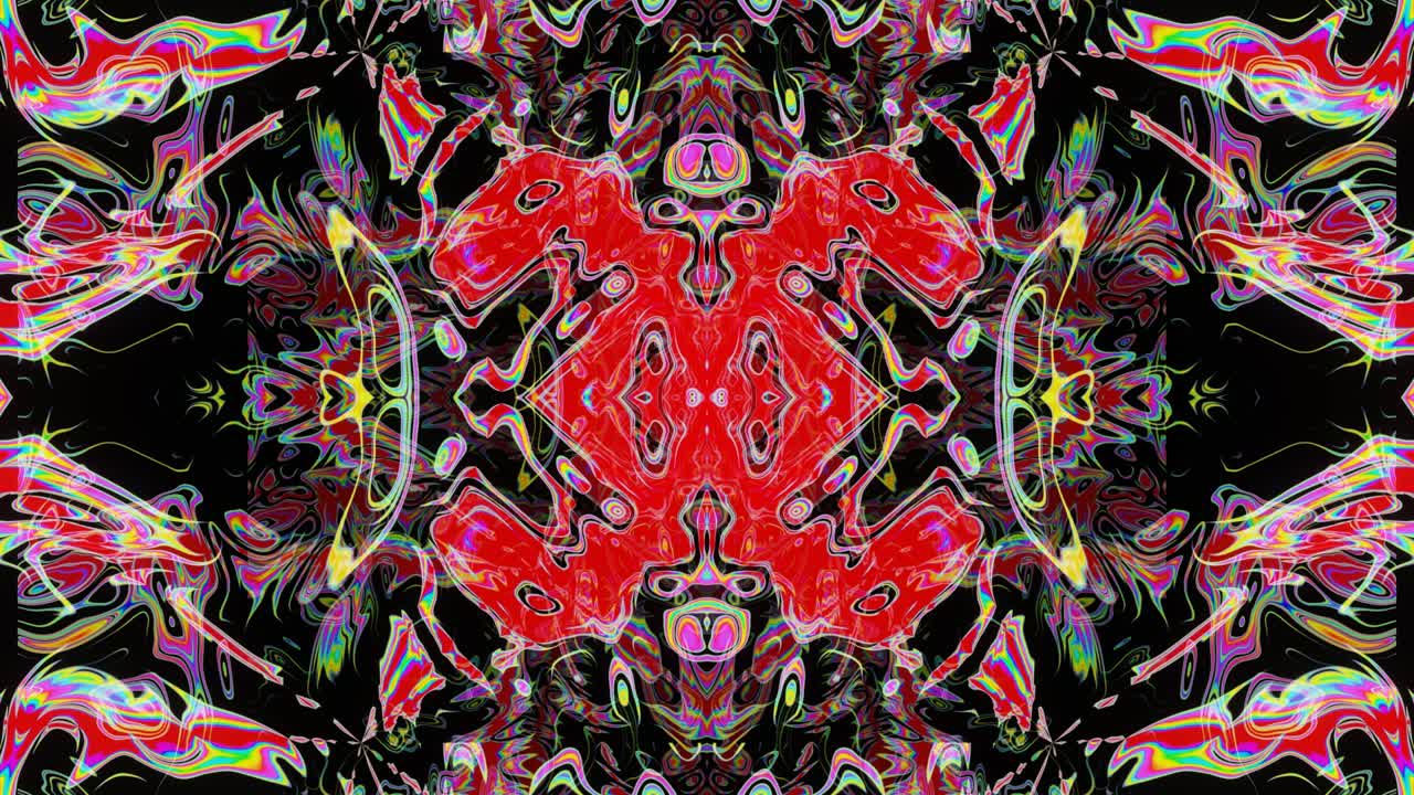 un caleidoscopio de túnel de movimiento abstracto en bucle continuo.