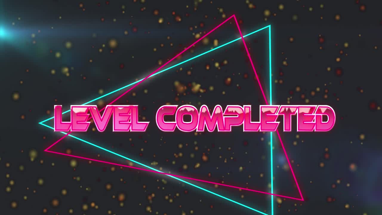 검은 바탕에 점으로 완성된 레벨의 애니메이션