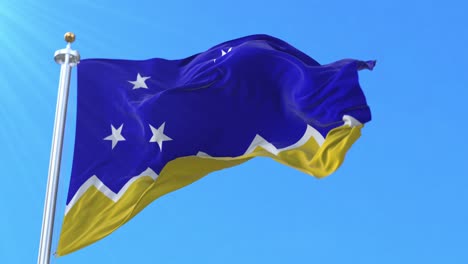 magallanes region flag, chile. loop