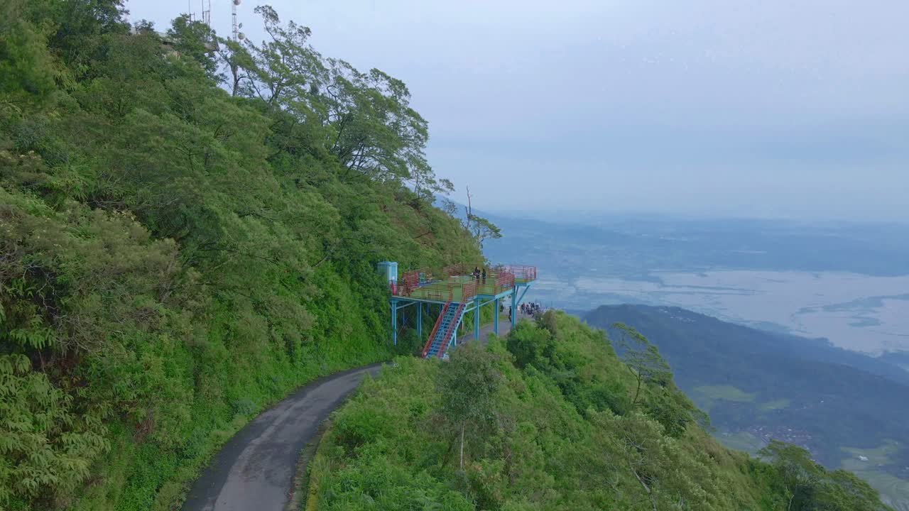Aerial view of road on the Telomoyo Mountain, Indonesia
