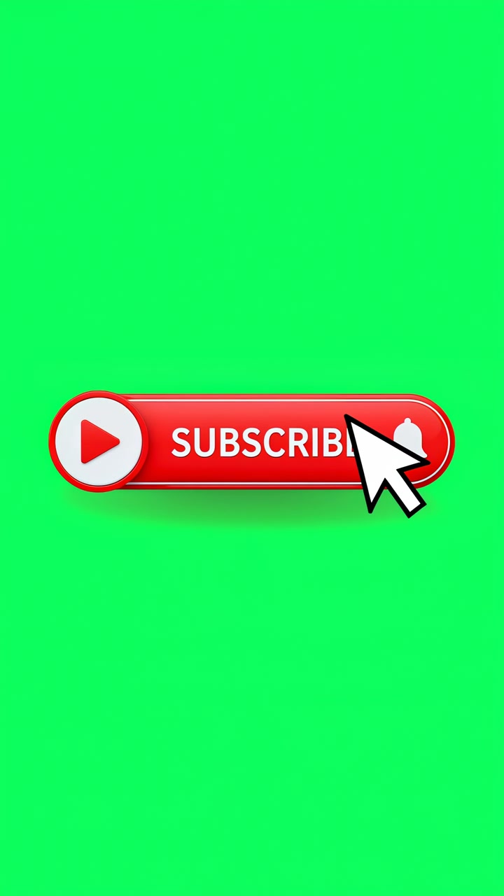 Green Background Red Subscribe Button Cursor Shining Play Icon And Bold Text Animate To Gray Subscribed State