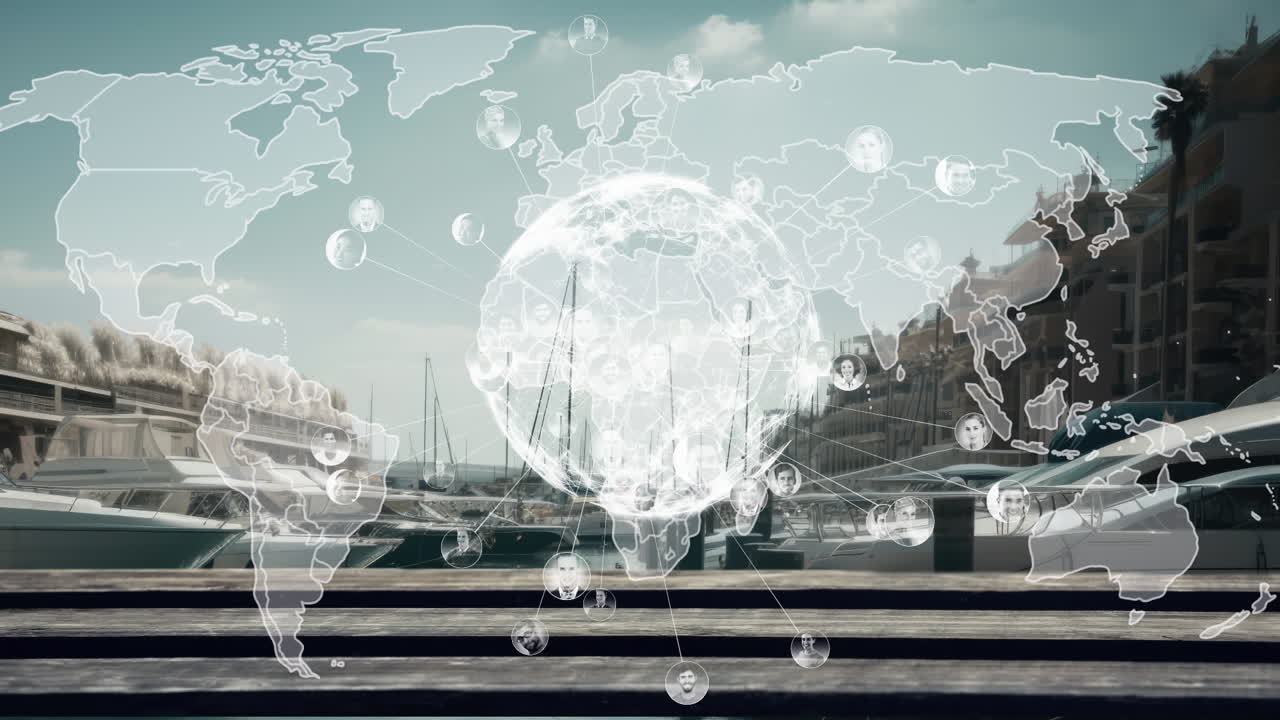 지구의 애니메이션과 도시 풍경에 대한 데이터 처리