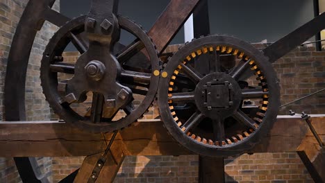 rotating gears in a historical machine exhibit