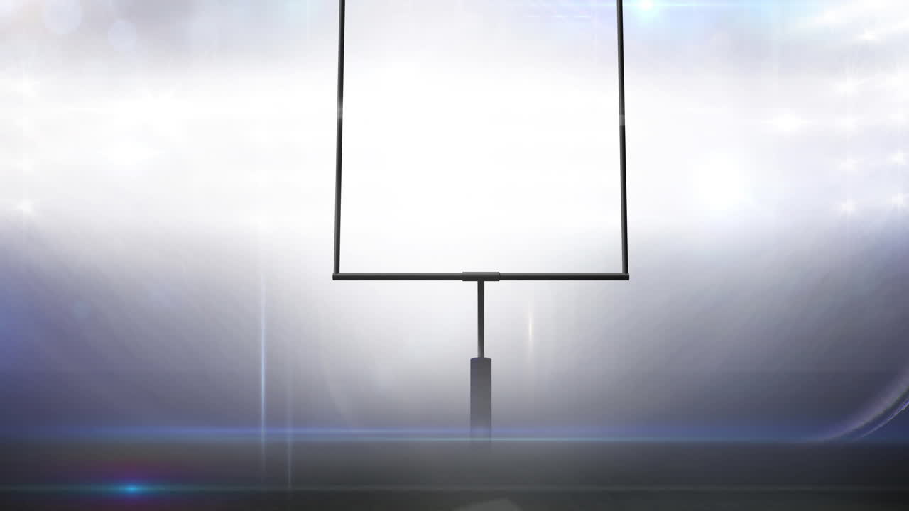 홍수 조명 경기장에서 아메리칸  ⁇  골포스트의 애니메이션