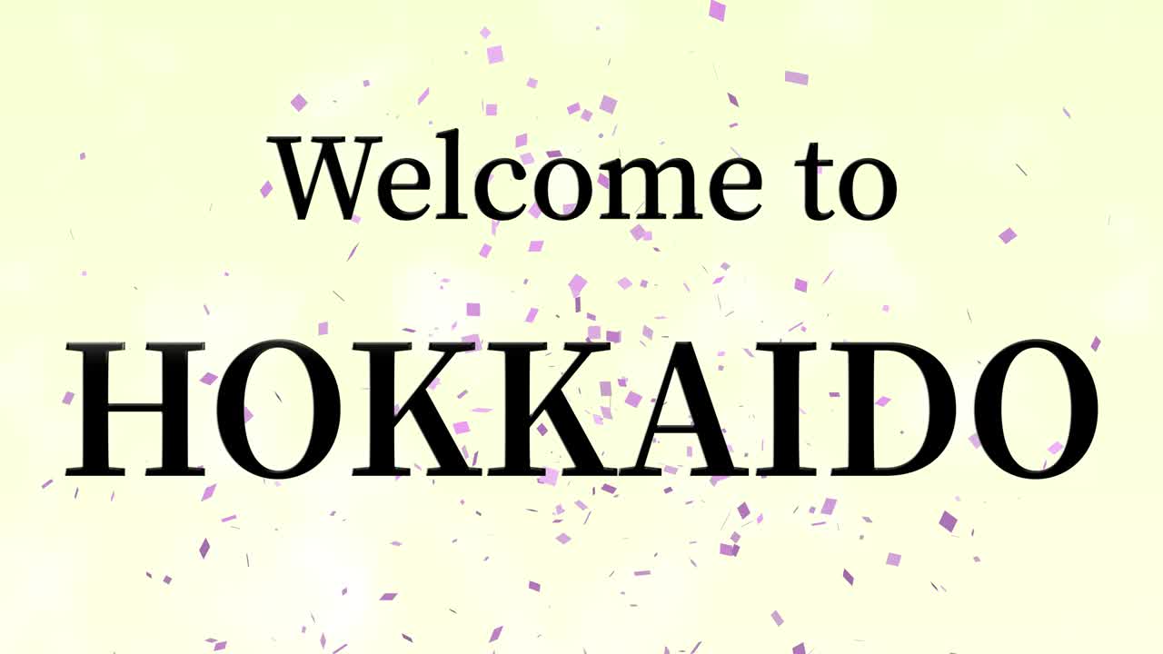 bienvenido a hokkaido mensaje de texto animación gráficos en movimiento