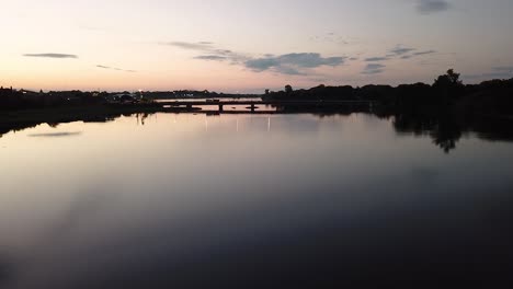 Aerial-view-of-reflections-in-the-water