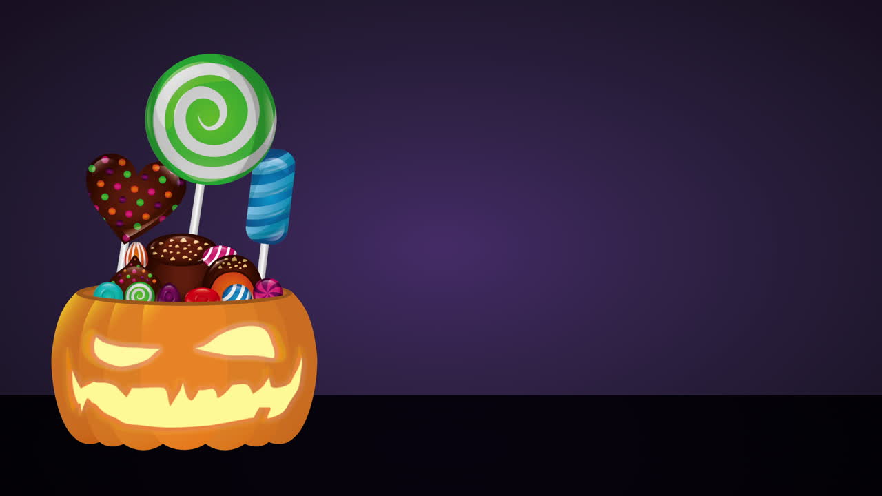 할로윈 달한 사탕과 호박