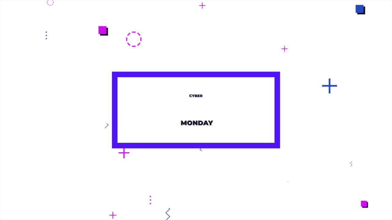 lunes cibernético en el patrón de memphis con formas pequeñas