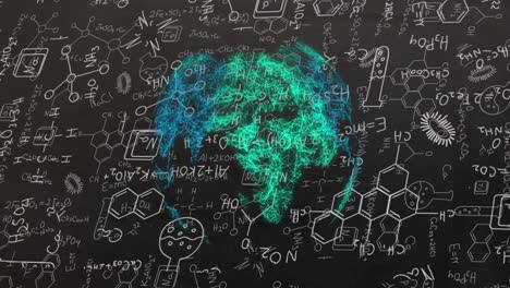 Animation-of-globe-spinning-over-chemical-structural-compounds