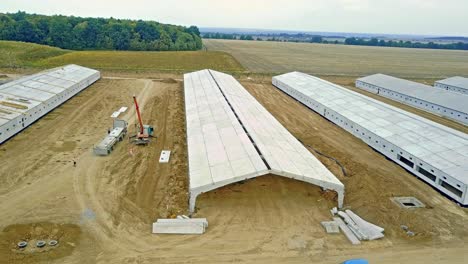 farm construction in progress. new future building farm for livestock