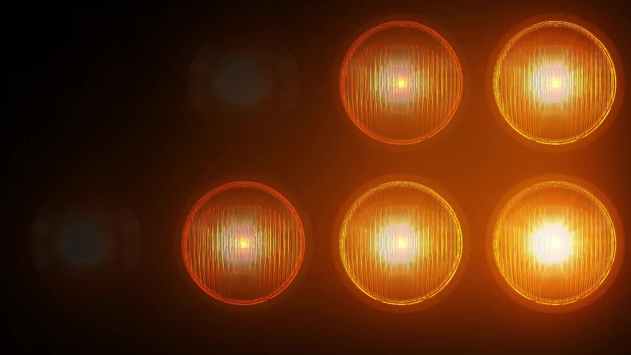 Oppstilling av oransje scenelys