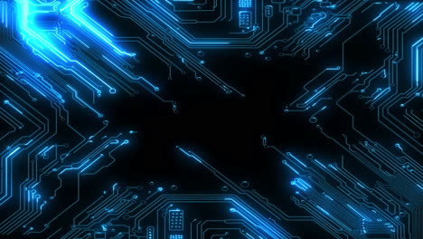abstract glowing circuit board