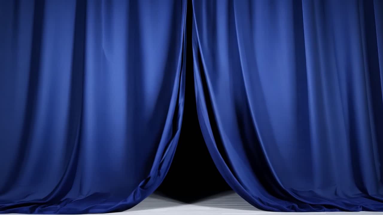Blue curtains on a stage