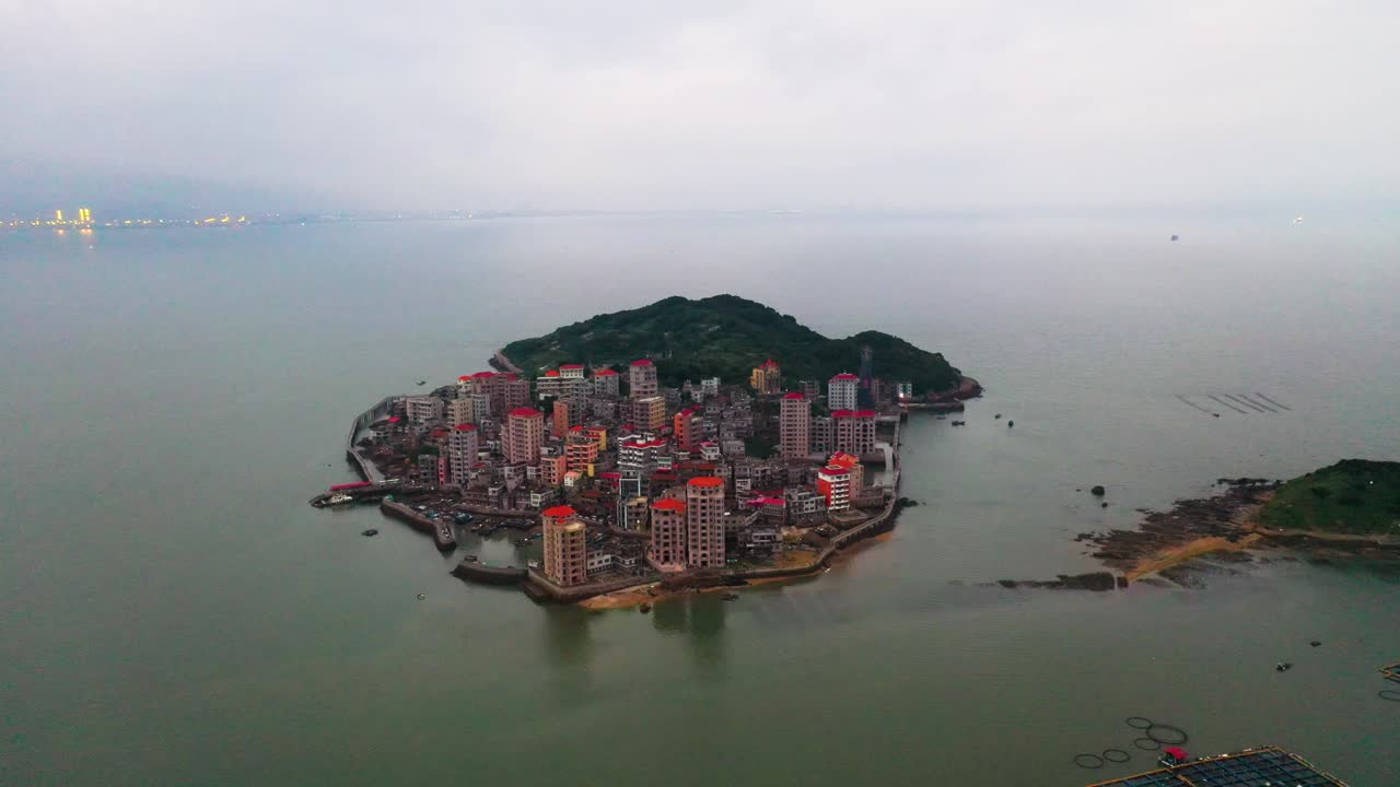 Aerial View of an Island City in China