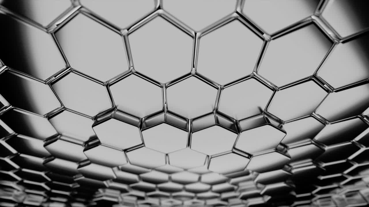 Abstract Metallic Hexagon Grid Pattern Animation