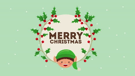 happy merry christmas elf and wreath crown