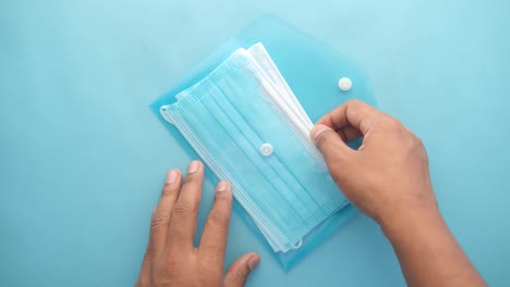 face masks in a transparent pouch