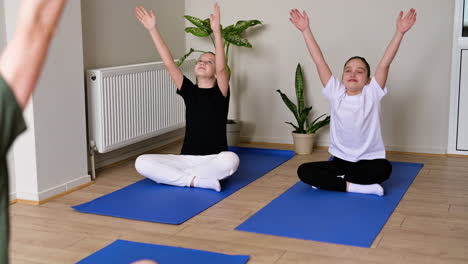 people practising yoga