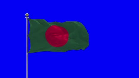 bangladesh 3d illustration of the waving flag on a pole with chroma