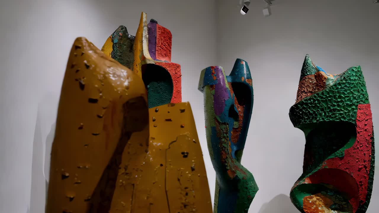 다채로운 추상적인 조각