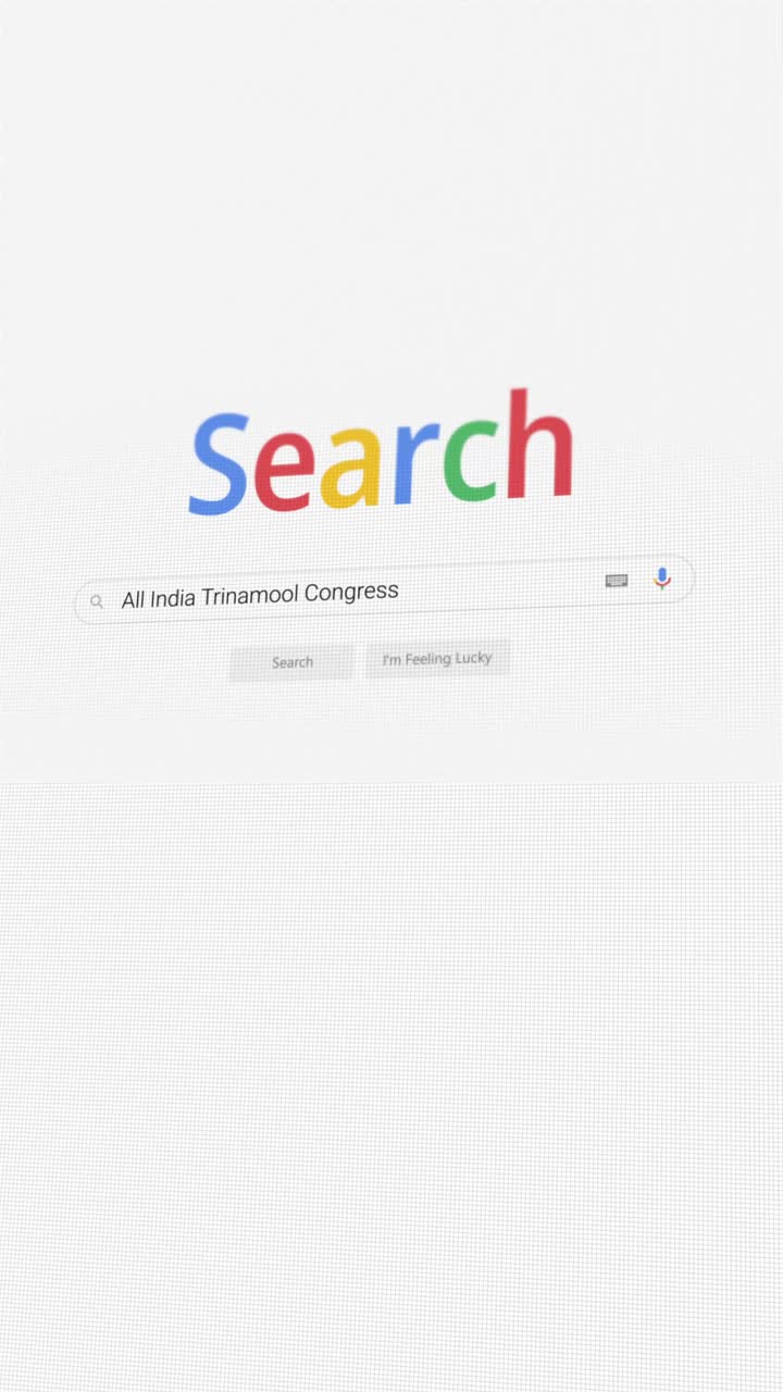 vídeo vertical de la búsqueda de todo el congreso trinamool de la india en el navegador de internet