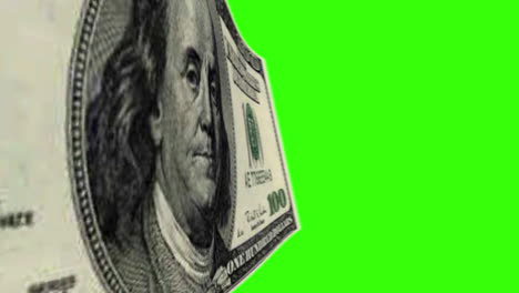 hundred dollar bill on green screen